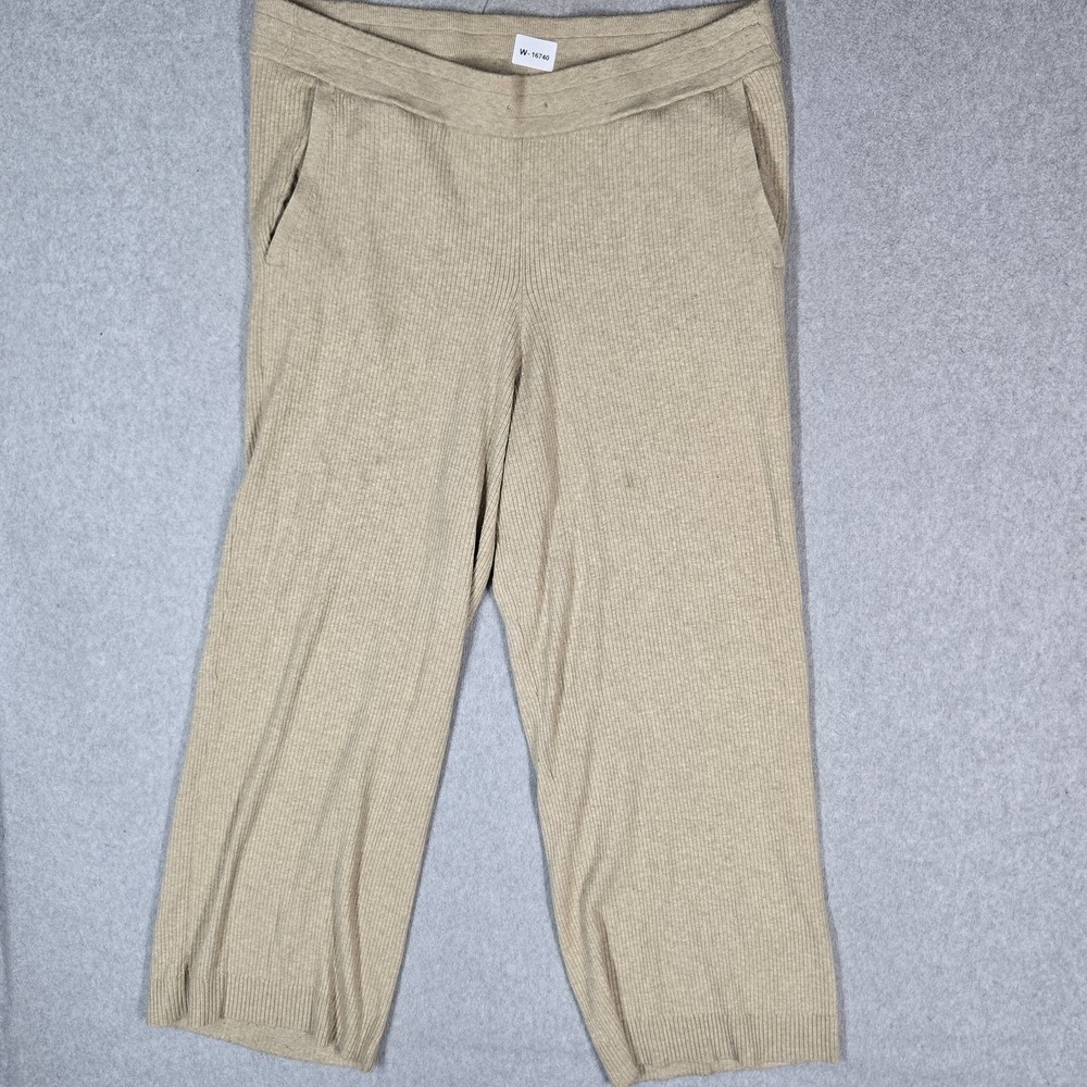 LOFT Outlet Women Pants XL Beige Nylon Viscose Sweatpants Lounge READ